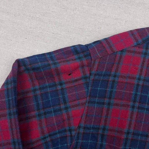 Vintage 70s 80s Pendleton Outdoors Man Wool Plaid Flannel‎ Button Down Shirt - Picture 4 of 7